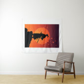 Samurai Sunset Tapestry – Bold Minimalist Wall Art タペストリー (インサイチュ(横))