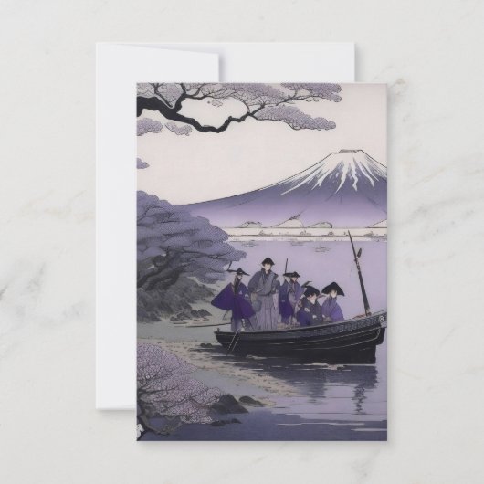 Samurai Thank You Card Mount Fuji Japanese Art サンキューカード (正面)