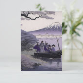 Samurai Thank You Card Mount Fuji Japanese Art サンキューカード (スタンド正面)