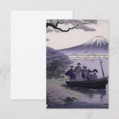 Samurai Thank You Card Mount Fuji Japanese Art サンキューカード (正面/裏面)