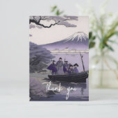 Samurai Thank You Card Mount Fuji Japanese Art サンキューカード (スタンド正面)