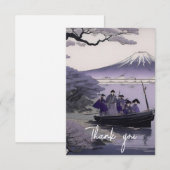 Samurai Thank You Card Mount Fuji Japanese Art サンキューカード (正面/裏面)