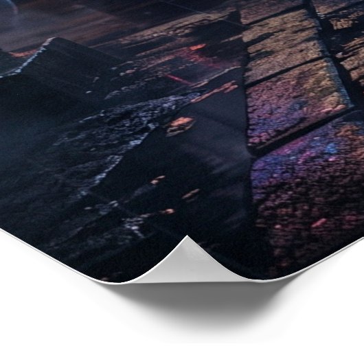 Samurai Tiger Neon Temple ポスター (角)