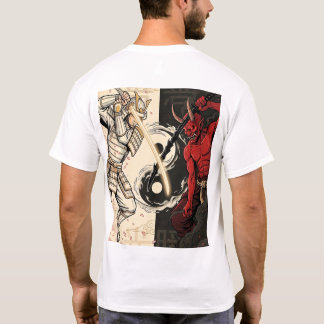 Samurai vs Japanese Oni Demon Dual Yin Yang Graphi Tシャツ