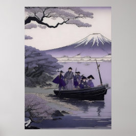 Samurai Wall Art Mount Fuji Japanese Poster ポスター