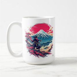 Samurai Warrior at Mount Fuji Japanese Art  コーヒーマグカップ