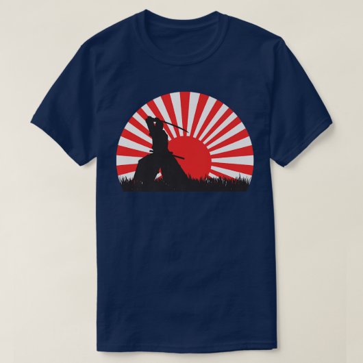 Samurai Warrior Bushido Oni Sword Sunset Japanese Tシャツ (デザイン正面)
