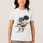 Samurai Warrior Chibi Demon Mask トライブレンドＴシャツ (正面)