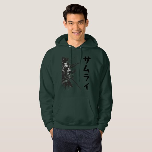 Samurai Warrior Hooded Sweatshirt – Japanese Samur パーカ (正面フル)