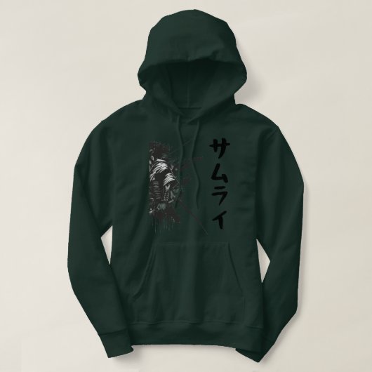 Samurai Warrior Hooded Sweatshirt – Japanese Samur パーカ (デザイン正面)