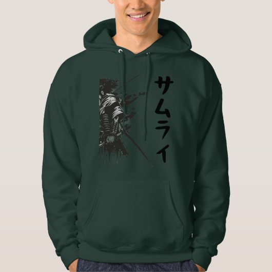 Samurai Warrior Hooded Sweatshirt – Japanese Samur パーカ (正面)