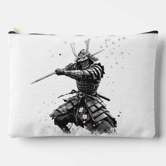 Samurai Warrior in Action Japanese Art Ceramic  アクセサリーポーチ (正面)