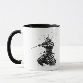 Samurai Warrior in Action Japanese Art Ceramic  マグカップ