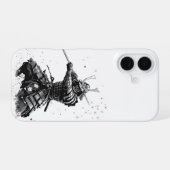 Samurai Warrior in Action Japanese Art Ceramic  iPhone 16ケース (裏面横)