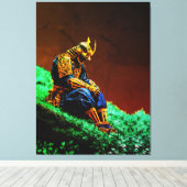 Samurai Warrior in Golden Armor – Epic Japanese キャンバスプリント (インサイチュ (ウッドフロア))