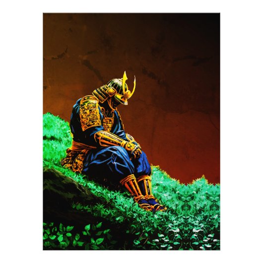 Samurai Warrior in Golden Armor – Epic Japanese フォトプリント (正面)