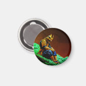 Samurai Warrior in Golden Armor – Epic Japanese マグネット (正面/裏面)