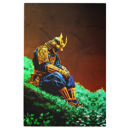 Samurai Warrior in Golden Armor – Epic Japanese メタルプリント