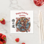 Samurai Warrior Japanese Anime Chibi Game Birthday スタンダードカクテルナプキン (インサイチュ)