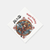 Samurai Warrior Japanese Anime Chibi Game Birthday スタンダードカクテルナプキン (角)