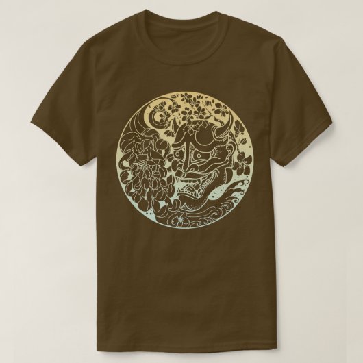 Samurai Warrior Mask, Hannya Oni Mask Japan Anime1 Tシャツ (デザイン正面)