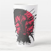Samurai Warrior Mug – Bushido Code Design カフェラテマグ (正面)