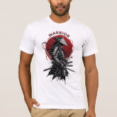 Samurai Warrior Rising Sun Japanese Ink Style Tシャツ (正面)