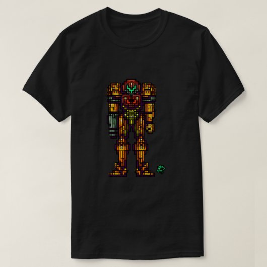 Samus Aran – ザメトロドスレイヤー Tシャツ (デザイン正面)
