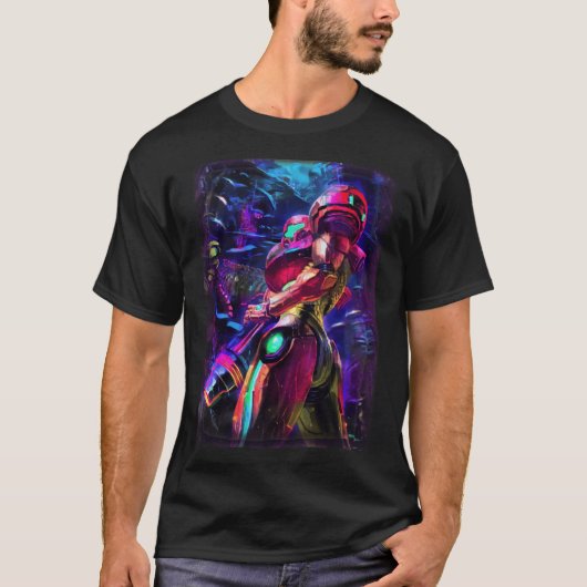 Samus Aran Metroid vintage family Tシャツ (正面)