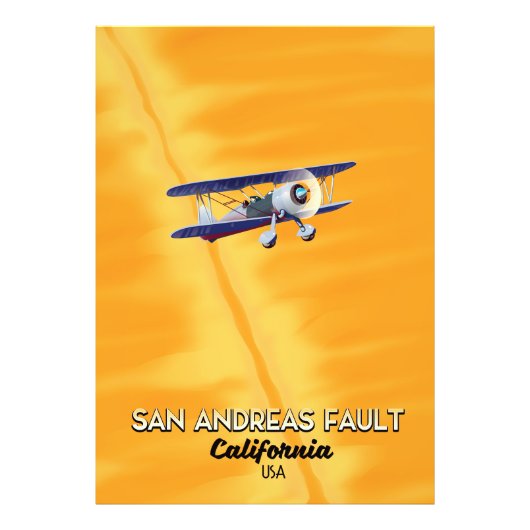 San Andreas fault California USA Travel poster. フォトプリント (正面)