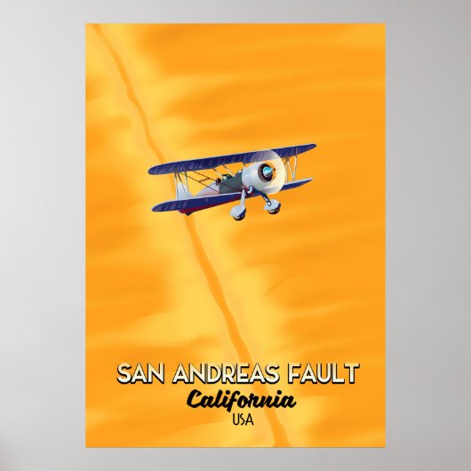 San Andreas fault California USA Travel poster. ポスター (正面)