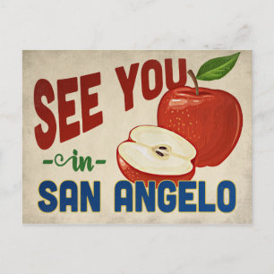 San Angelo Texas Apple - Vintage Travel ポストカード