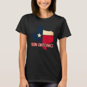 San Antonio City Texas Texan Flag Map Tシャツ (正面)
