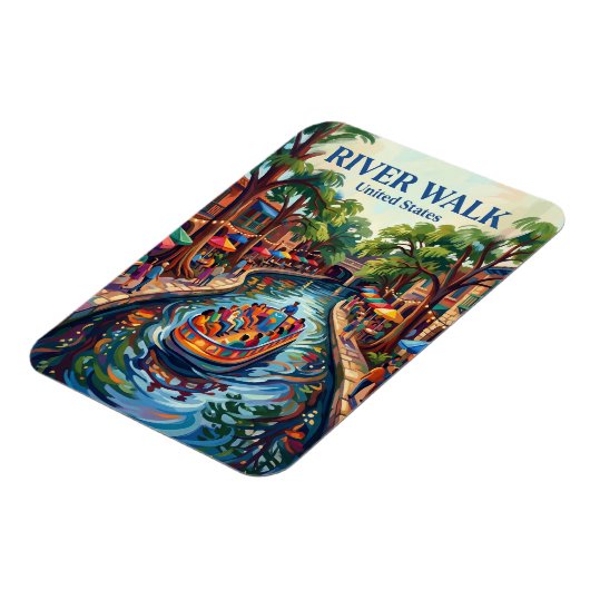 San Antonio River Walk Texas マグネット (左側)