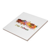 San Antonio skyline in watercolor タイル (側面)