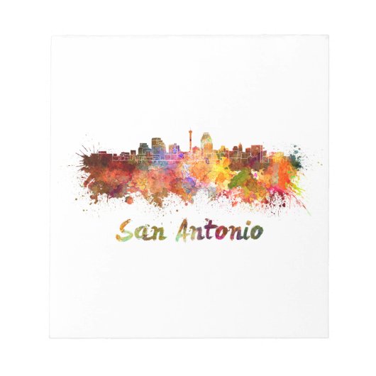 San Antonio skyline in watercolor ノートパッド (正面)