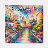 San Antonio Texas River Walk Colorful  マグネット (正面)