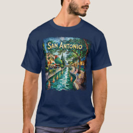 San Antonio Texas River Walk Van Gogh Vibrant City Tシャツ