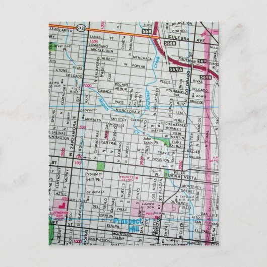 SAN ANTONIO, TXヴィンテージマップはがき ポストカード (正面)