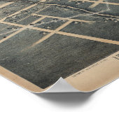 San Antonio TX Bird's Eye Panoramic Map 1886 ポスター (角)