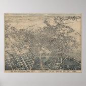 San Antonio TX Bird's Eye Panoramic Map 1886 ポスター (正面)