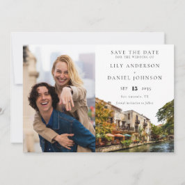 San Antonio Watercolor Photo Wedding セーブザデート