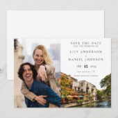 San Antonio Watercolor Photo Wedding セーブザデート (正面/裏面)