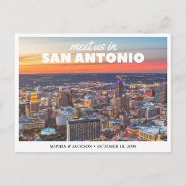 San Antonio Wedding Save the Date Retro Postcard ポストカード