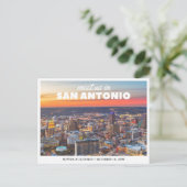 San Antonio Wedding Save the Date Retro Postcard ポストカード (スタンド正面)