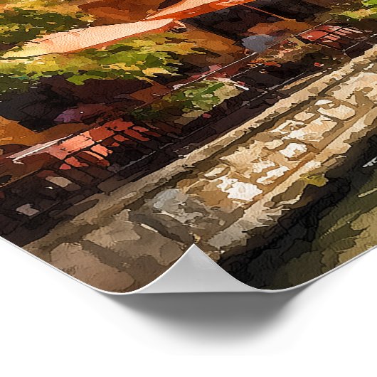 San Antonio Wedding Welcome Sign ポスター (角)