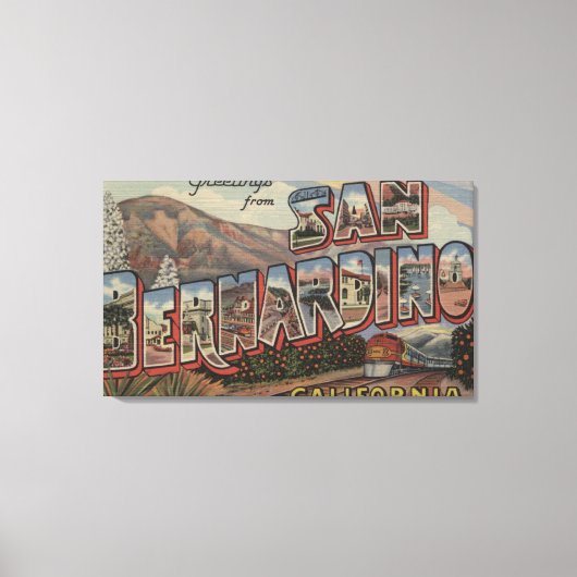 San Bernardino, California – 大きな文字のシーン キャンバスプリント (正面)