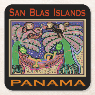San Blas Islands Panama Mola スクエアペーパーコースター