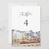 SAN DIEGOカリフォルニア水彩表番号カード 招待状 (正面)