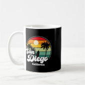 San Diego Beach California Surfing Surfer Souvenir コーヒーマグカップ (左)